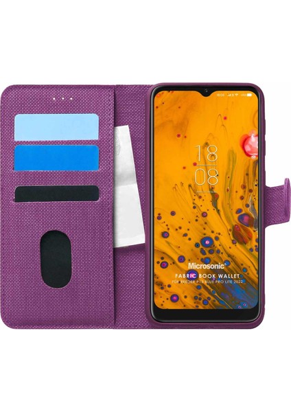 Reeder P13 Blue Max Pro Lite 2022 Kılıf Fabric Book Wallet Mor