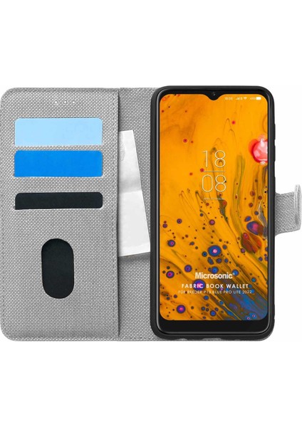 Reeder P13 Blue Max Pro Lite 2022 Kılıf Fabric Book Wallet Gri