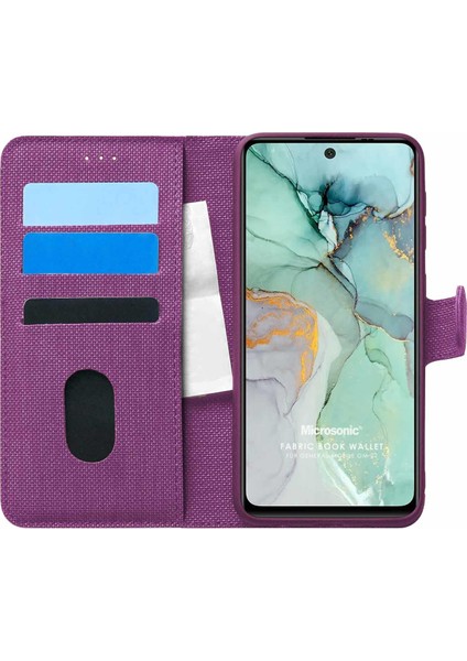 General Mobile Gm 22 Kılıf Fabric Book Wallet Mor