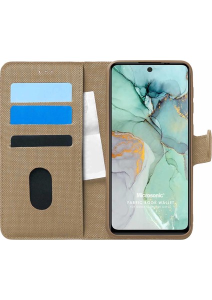 General Mobile Gm 22 Plus Kılıf Fabric Book Wallet Gold