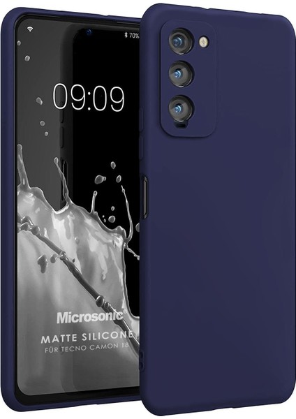 Matte Silicone Tecno Camon 18P Kılıf Lacivert