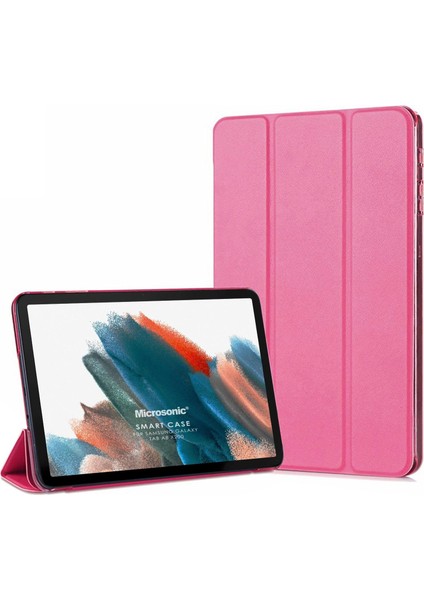 Samsung Galaxy Tab A8 X200 Kılıf Slim Translucent Back Smart Cover Pembe