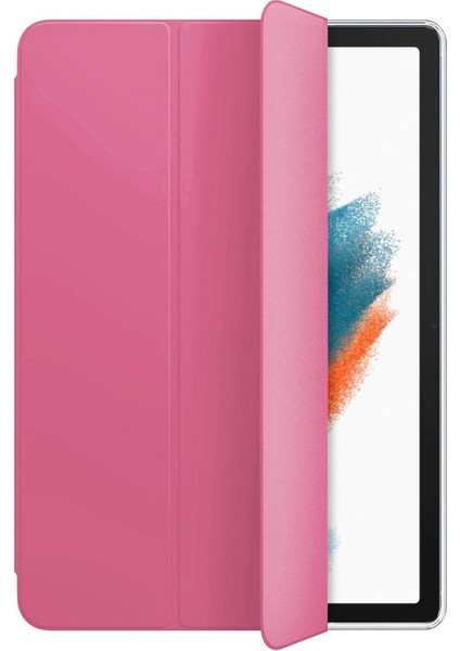 Samsung Galaxy Tab A8 X200 Kılıf Slim Translucent Back Smart Cover Pembe