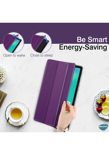 Samsung Galaxy Tab A8 X200 Kılıf Slim Translucent Back Smart Cover Pembe