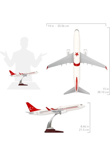 Boeing 737-800 Türkiye Özel Tasarımlı 1/100 Maket Uçak, Model B