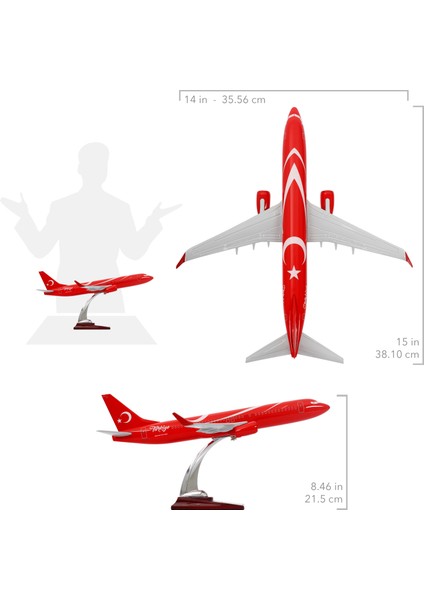 Boeing 737-800 Türkiye Özel Tasarımlı 1/100 Maket Uçak, Model C