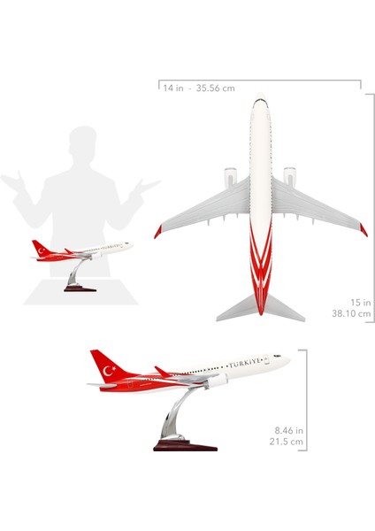 Boeing 737-800 Türkiye Özel Tasarımlı 1/100 Maket Uçak, Model F