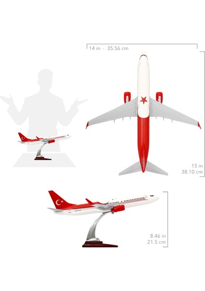 Boeing 737-800 Türkiye Özel Tasarımlı 1/100 Maket Uçak, Model G