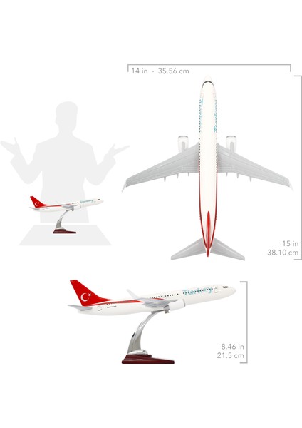 Boeing 737-800 Türkiye Özel Tasarımlı 1/100 Maket Uçak, Model H