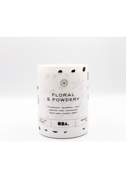 Floral & Powdery - Çiçeksi & Pudramsı Kokulu Dekoratif Desenli Soya Mumu I 150 gr