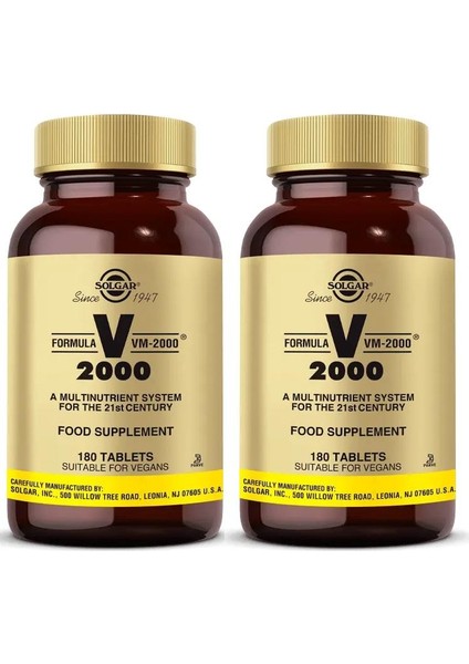 Vm 2000 Multivitamin 180 Tablet 2 Adet
