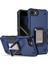 iPhone 6/6s/7/8/iphone Se 2020 Için Metal Halka Tutucu Stand Çift Katmanlı Telefon Koruyucu Kılıf Mavi (Yurt Dışından) 1