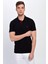 Erkek Polo Yaka Likralı T-Shirt Siyah T621 3