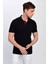 Erkek Polo Yaka Likralı T-Shirt Siyah T621 4