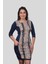 Cma Leopar Desenli Lacivert Elbise 6765 1