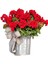 35 cm Kırmızı Seranium Kova Çelenk (Yurt Dışından) 1