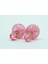 Opal Boncuk Renkli Kristal Küre Saplama Küpe 11 Renk Pembe 2