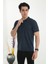 Baba Yakalı Cepli Nokta Desenli Model Klasik Kesim Tişört T-Shirt 5