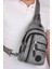 Np Çok Gözlü Kulaklıklı Unisex Body Bag Çapraz Gri Çanta 1