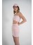 Kadın Pembe Yüksek Lastikli Ipli Bel Mini Boy Toa Etek 4