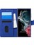Samsung Galaxy S22 Ultra Kılıf Fabric Book Wallet Lacivert 1