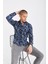 Yaprak Desenli Dijital Baskı Slim Fit Gömlek 1