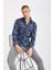 Yaprak Desenli Dijital Baskı Slim Fit Gömlek 3