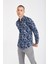 Yaprak Desenli Dijital Baskı Slim Fit Gömlek 5