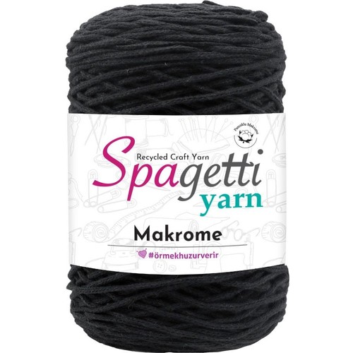Spagetti Yarn Siyah Pamuk Makrome Ip Fiyatı Taksit Seçenekleri