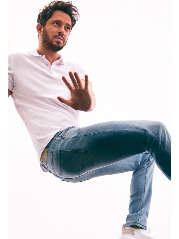 Avva Erkek Mavi Slim Fit Jean Pantolon 