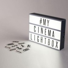 Benturk Cinematic Harflerle Işıklı Mesaj Veren Pilli Light Box LED Pano A4 Boyut