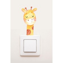 Msticker Sevimli Zürafa Priz Stickerı - Çocuk Bebek Odası Sticker