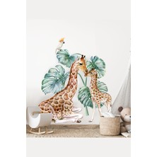 Msticker Zürafa Ailesi Zürafa Aşkı Çocuk Bebek Odası Duvar Sticker
