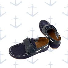 Arlon Tek Cırtlı Deri Erkek Çocuk Loafer Ayakkabı Lacivert