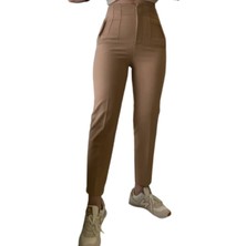 Queen Vizon Yüksek Bel Kumaş Havuç Pantolon