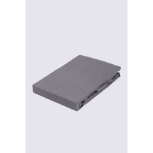Ecocotton Battal Boy Lastikli Çarşaf %100 Organik Pamuk Saten Antrasit 180X200 cm