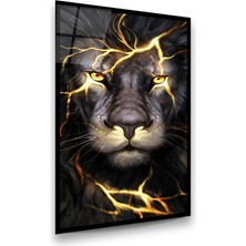Glass Art Gold Aslan Dikey Cam Tablo