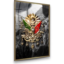 Glass Art Osmanlı Tuğrası Dikey Cam Tablo