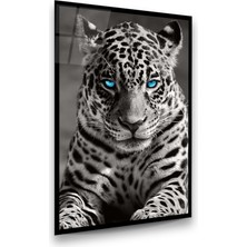 Glass Art Leopar Dikey Cam Tablo