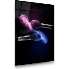 Glass Art Renkli Fırçalar Dikey Cam Tablo