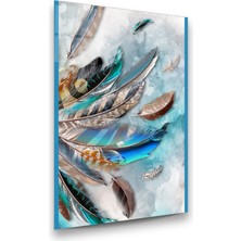 Glass Art Renkli Tüyler Dikey Cam Tablo