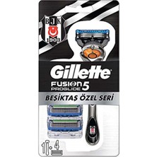 Gillette Fusion5 Proglide Tıraş Makinesi + Yedek Tıraş Bıçağı 4'Lü Beşiktaş Özel Seri