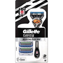 Gillette Fusion5 Proglide Tıraş Makinesi + Yedek Tıraş Bıçağı 4'Lü Beşiktaş Özel Seri