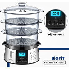 Goldmaster Biofit LED Ekranlı 120 Dakika Zaman Ayarlı 10 Lt Dijital Buharlı Pişirici GM7268D