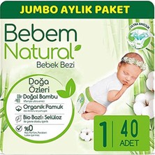 Bebem Natural Yenidoğan 1 Beden (2-5 kg) Jumbo Avantaj Paketi 40 Adet