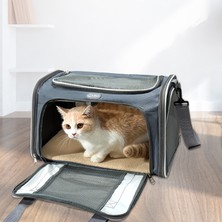 Pet Home Ldlc QS-030 Taşınabilir Nefes Katlanabilir Çanta Kedi Köpek Taşıyıcı Çanta Giden Seyahat Evcil Hayvanlar Çanta Kilitleme Güvenlik Fermuarları ile - Gri (Yurt Dışından)