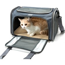 Pet Home Ldlc QS-030 Taşınabilir Nefes Katlanabilir Çanta Kedi Köpek Taşıyıcı Çanta Giden Seyahat Evcil Hayvanlar Çanta Kilitleme Güvenlik Fermuarları ile - Gri (Yurt Dışından)