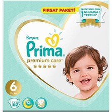 Prima Bebek Bezi Premium Care 6 Beden 62 Adet Ekstra Large Fırsat Paketi