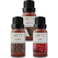 Lofty Çikolata, Kahve, Gül Uçucu Yağ Buhurdanlık Esansı Oda Kokusu Esans Buhur Yağı 10 ml