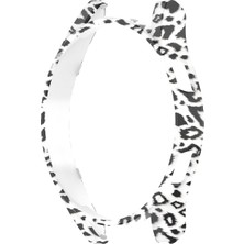 Zsykd For Samsung Galaxy Watch4 44MM Half Coverage Hollowed Pc Protective Case(White Leopard Print) (Yurt Dışından)